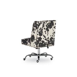 Linon Home Decor 24 in. Width Udder Madness Fabric Task Chair with Adjustable Height 178404BLK01U