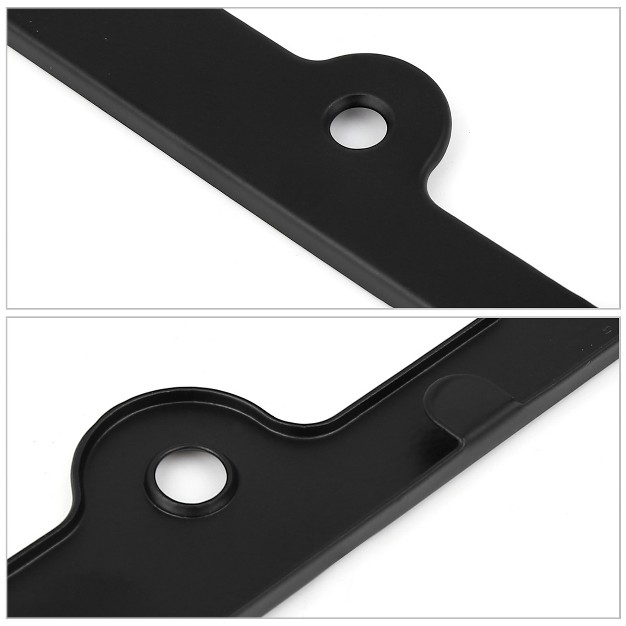 Unique Bargains Aluminum Alloy Screw Caps 4 Hole Front Rear License Plate Frame Black 2 Pcs