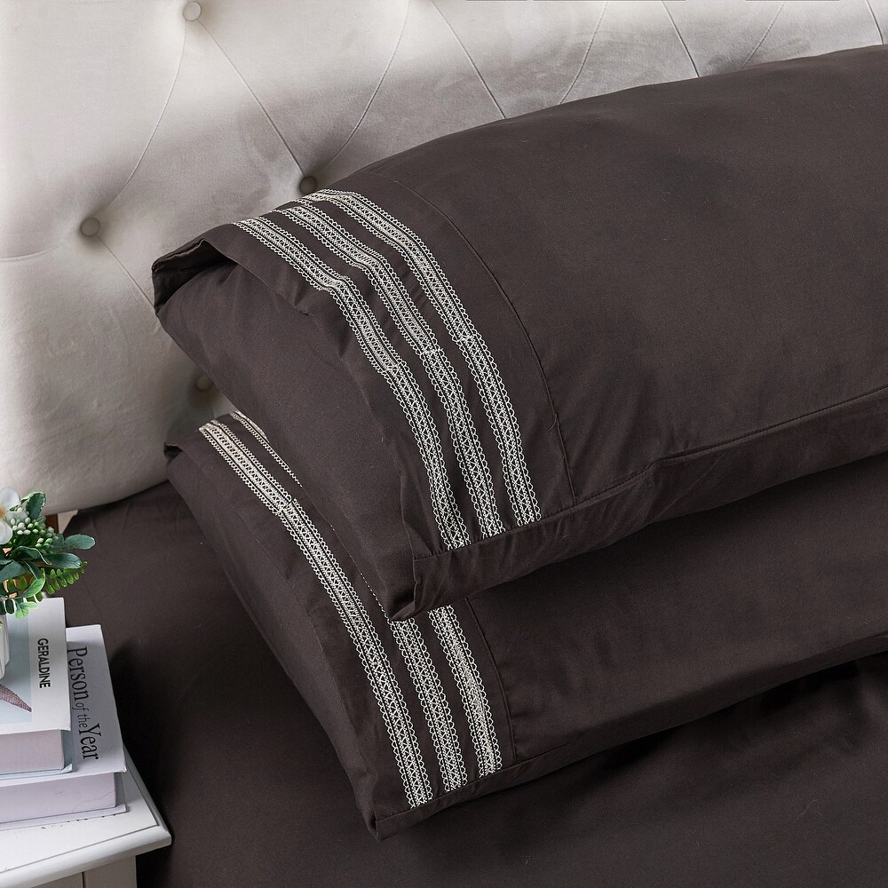 Serenta 4 piece Luxury Embroidered Bed Sheet Set