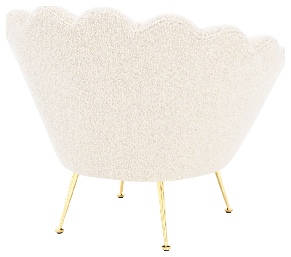 Boucl√© Upholstered Scalloped Accent Chair  Eichholtz Trapezium   Midcentury   Armchairs And Accent Chairs   by Oroa   Distinctive Furniture  Houzz