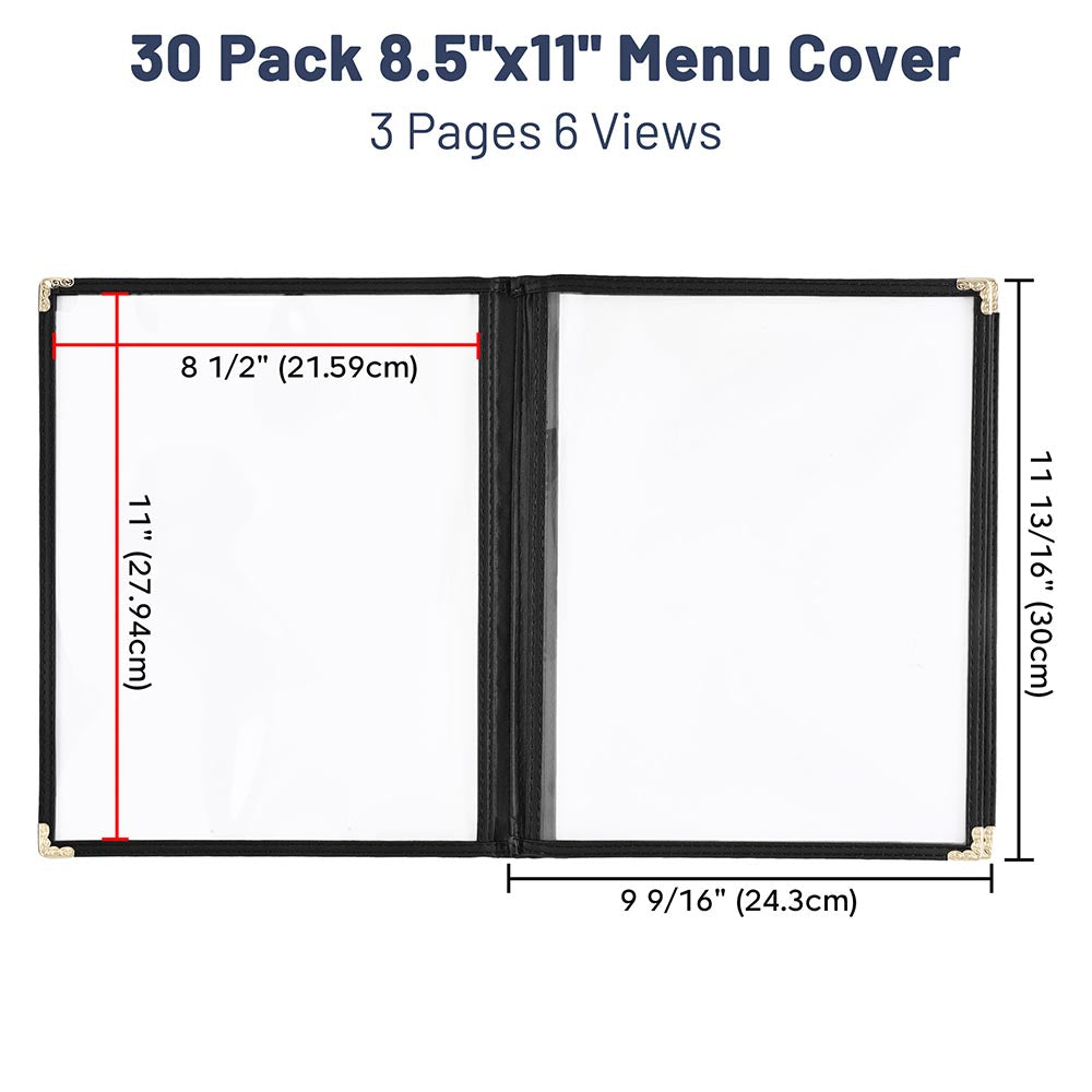 Yescom 30x Menu Covers Cafe Restaurant 6 View 8.5x11