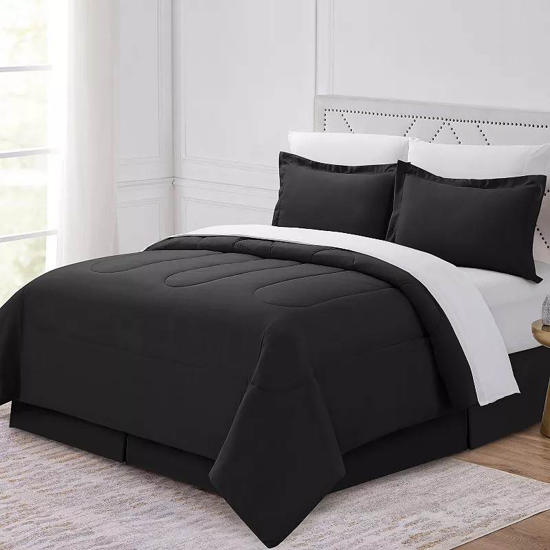 Swift Home Complete Comforter Set with Sheets and Bed Skirt