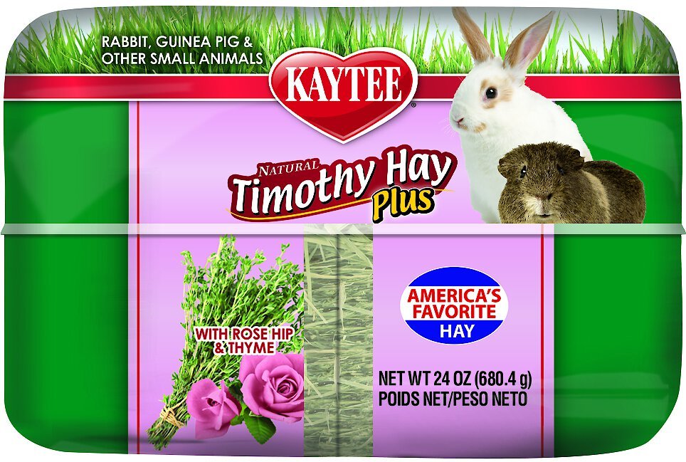 Kaytee Rose and Thyme Timothy Hay Blend Rabbit Food， 24-oz bag