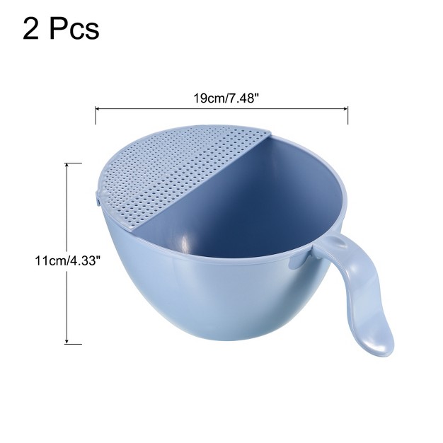 Unique Bargains Rice Washing Bowl Kitchen Strainer Colander Bowl Drain Basket Wash Strainers