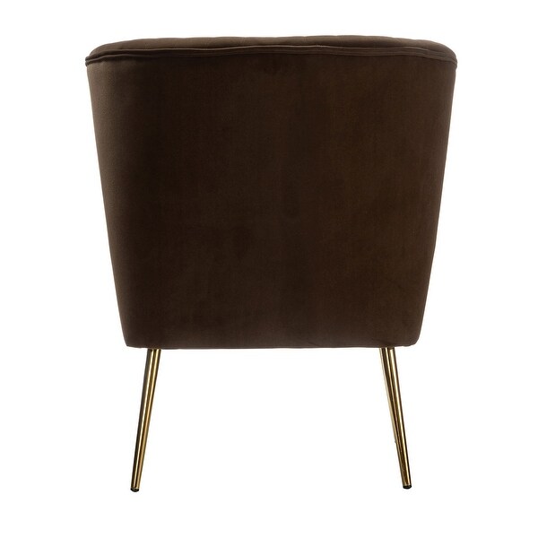 Monica Living Room Armless Accent Comfy Chair with Tufted Back and Metal Legs by HULALA HOME