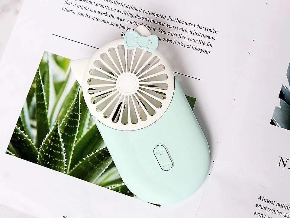 Cute Mini Fan， Portable Usb Charging， With Led Light， 3-speed Adjustable Speed， Suitable For Indoor Or Outdoor Activities 2810e Blue