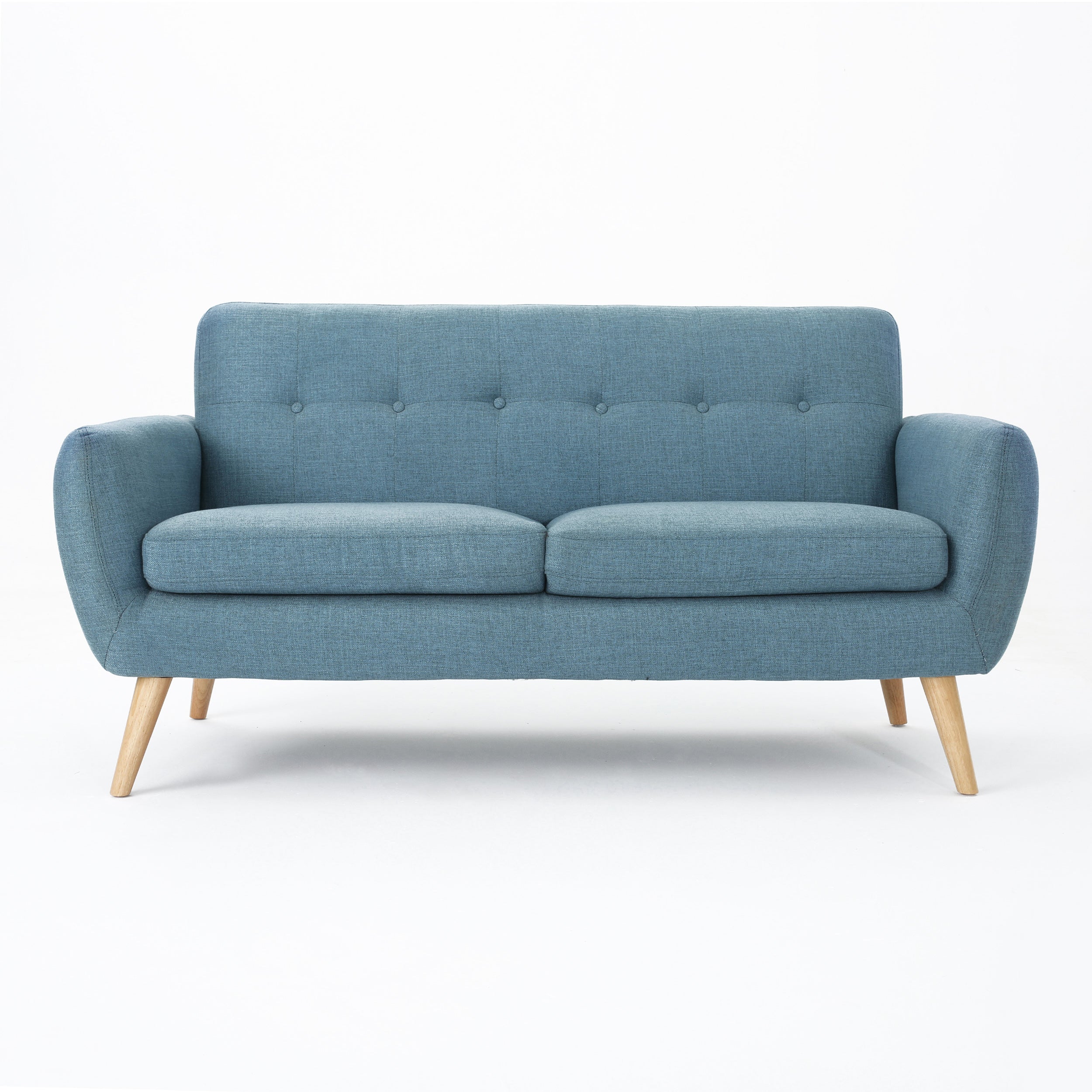 Joseline Mid Century Modern Petite Fabric Love Seat