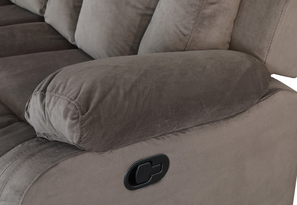 Axel Contemporary Microfiber Recliner Sofa   Transitional   Sofas   by Luxuriant Furniture  Houzz