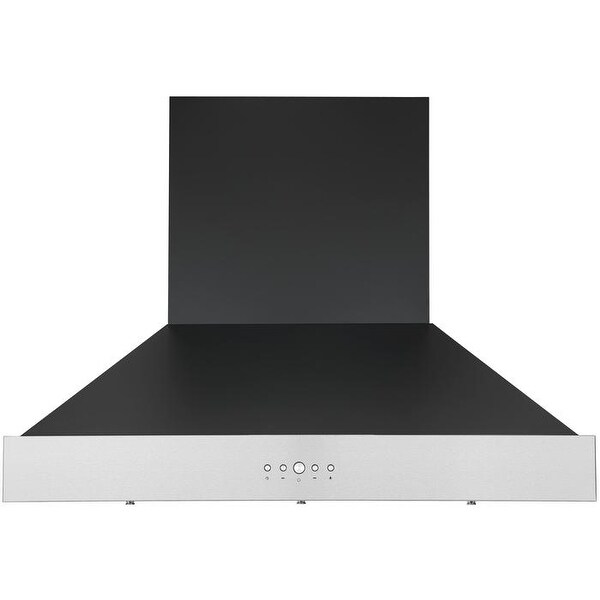 36 in. 600 CFM Pyramid Range Hood in Black and Stainless Steel