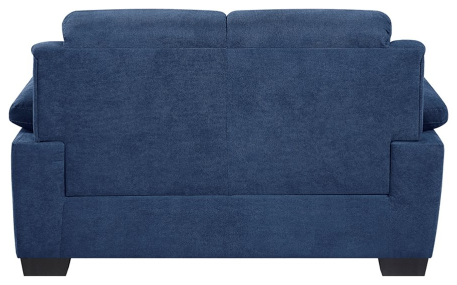 Lexicon Holleman Fabric Upholstered Love Seat in Blue Color   Contemporary   Loveseats   by Homesquare  Houzz