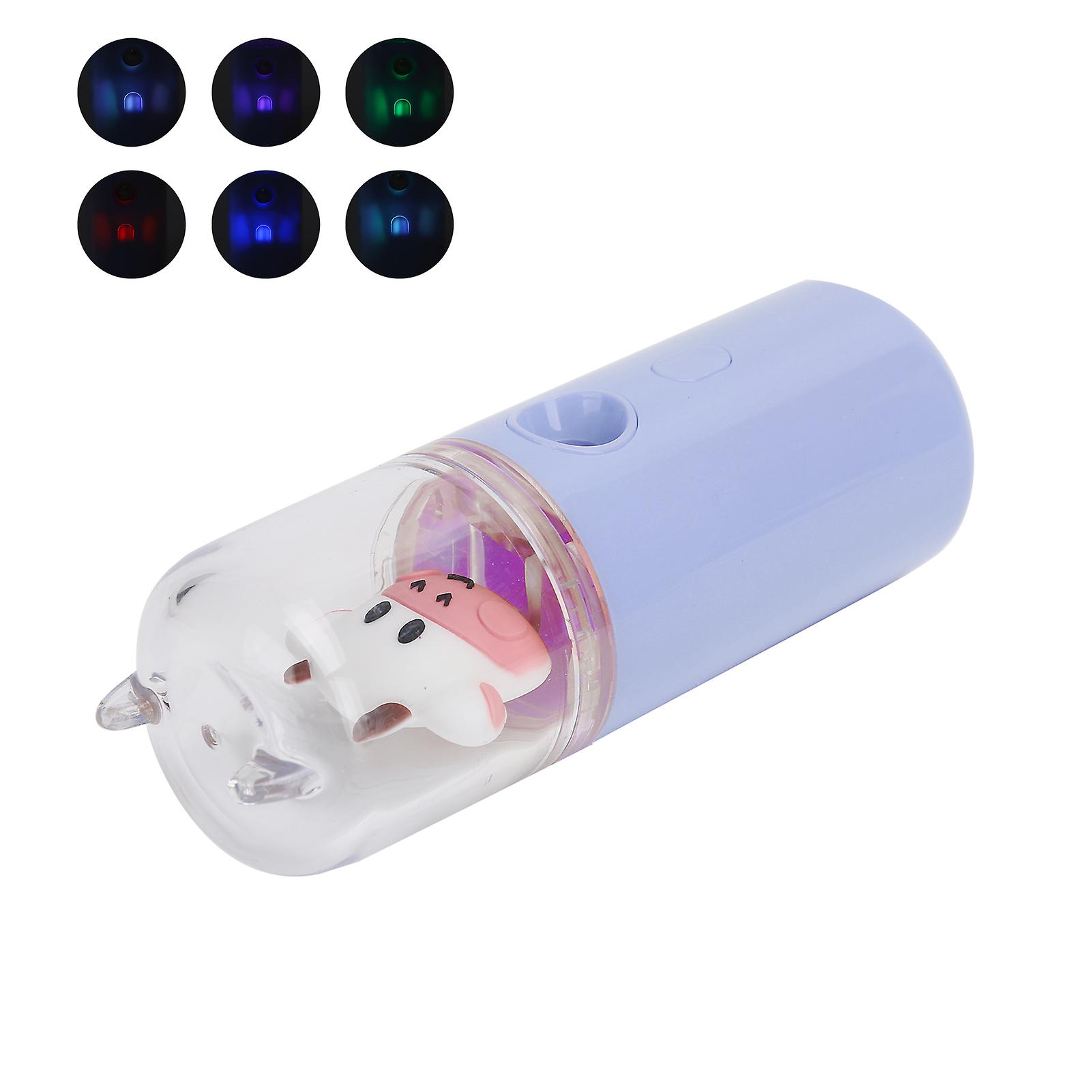 Portable Nano Facial Mister Moisturizing Handy Cool Mist Sprayer With Color Light Functionpurple