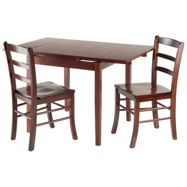 Winsome Pulman 3-piece Extension Dining Table Set with 2 Ladder-back Chairs