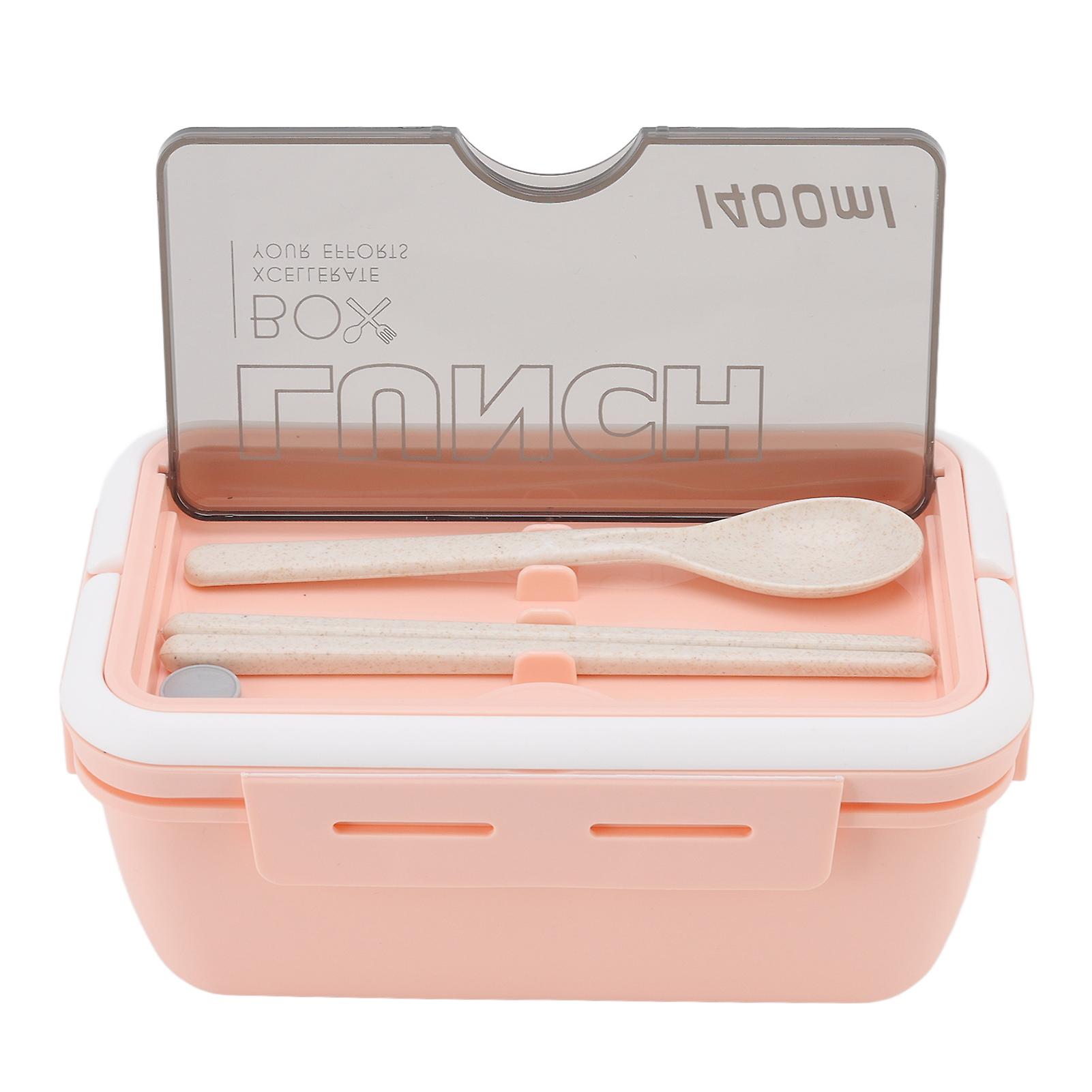 Bento Lunch Box， Leakproof Lunch Box Containers For Kids And Adults Large Capacity Thermal Lunch Box With 3 Compartments， Spoon Chopsticks[pink]