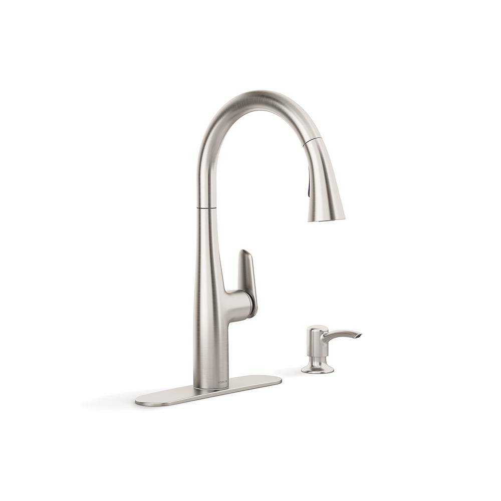 KOHLER Easmor Single-Handle Pull Down Sprayer Kitchen Faucet in Vibrant Stainless K-R30573-SD-VS