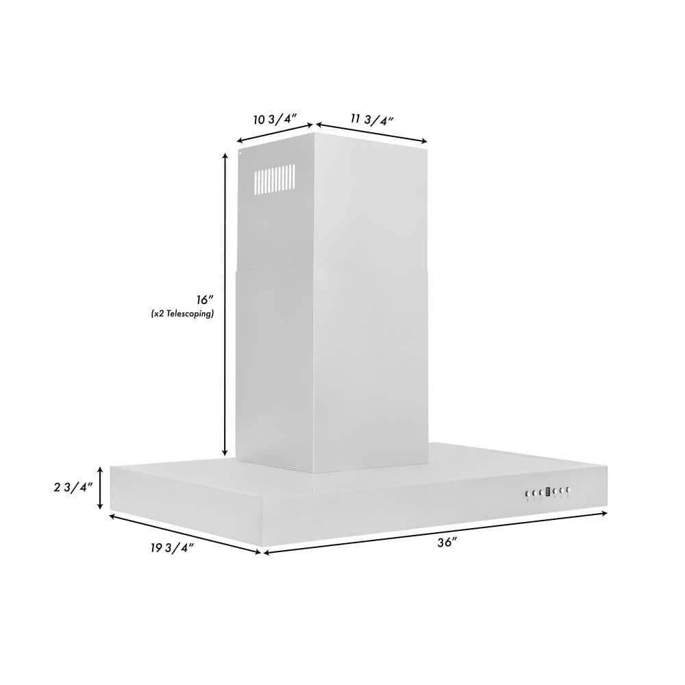 ZLINE Kitchen and Bath 36  Convertible Vent Wall Mount Range Hood in Stainless Steel