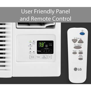 LG 7600 BTU 115-Volt Window Air Conditioner Cools 330 sq. ft. with Cool and Heat Wi-Fi Enabled in White LW8023HRSM