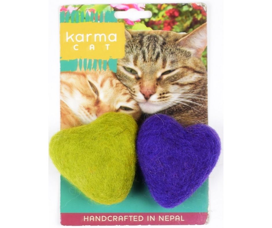 Hearts Cat Toys Pack of 2 by Dharma Dog Karma Cat