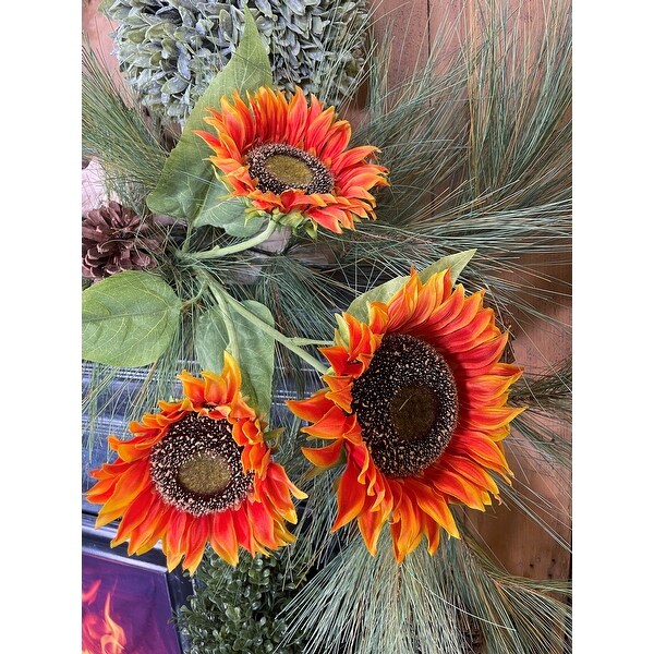 Sunflower Stem x 3 Orange 36 Set of 3