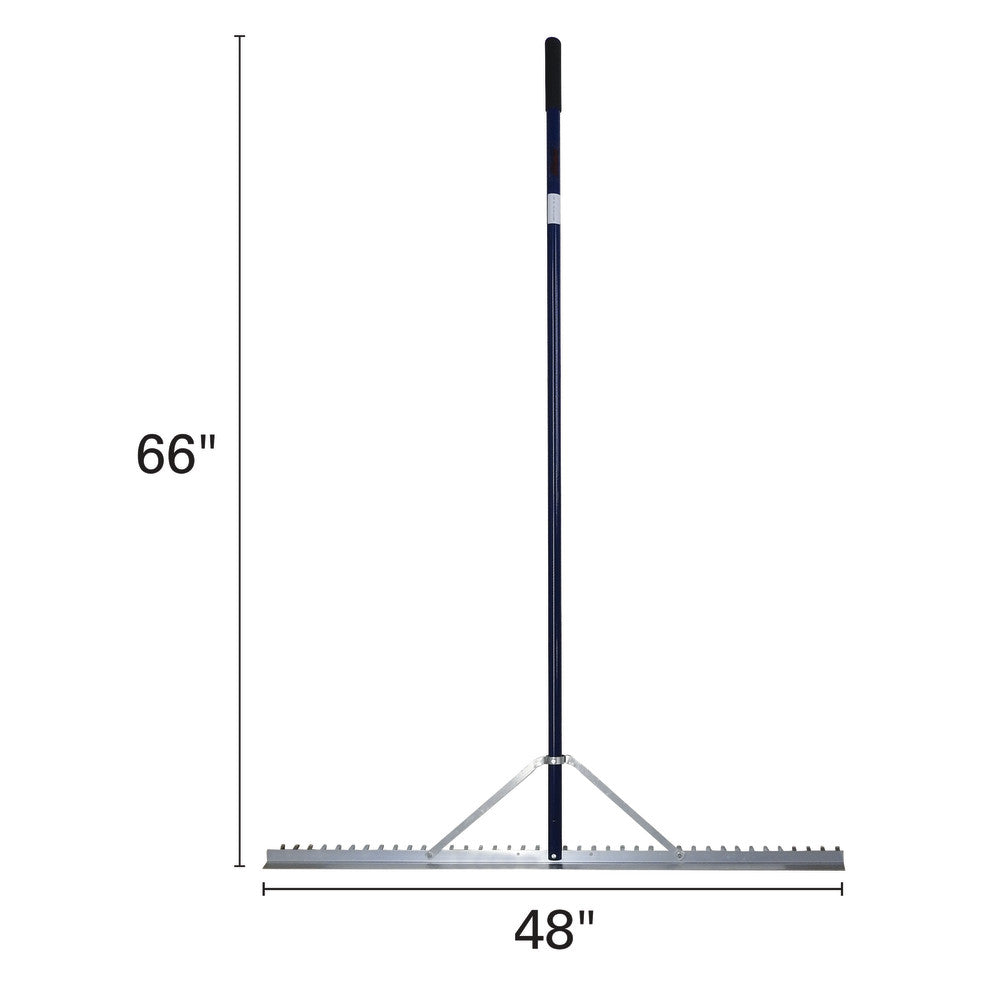 Extreme Max 3005.4236 48" Commercial-Grade Screening Rake for Beach and Lawn Care with 66" Handle