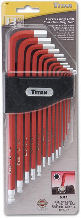 Titan Tools 12713 Titan Extra-Long Arm Ball Tip Hex Key Sets