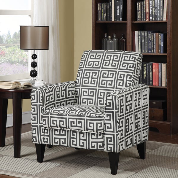 Copper Grove Union Charcoal Grey Greek Key Arm Chair