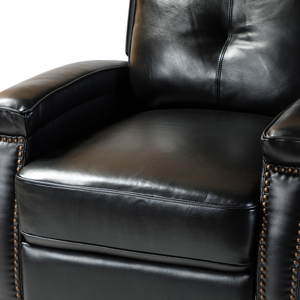 Genuine Leather Cigar Recliner With Nailhead Trim   Transitional   Recliner Chairs   by Karat Home  Houzz
