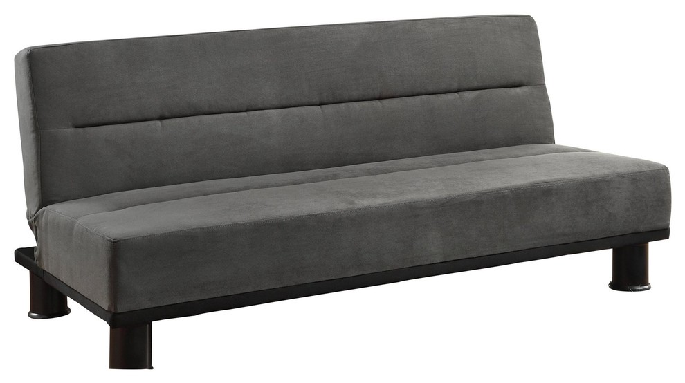 Capes Convertible Sofa  Microfiber Gray   Transitional   Sofas   by AMOC  Houzz