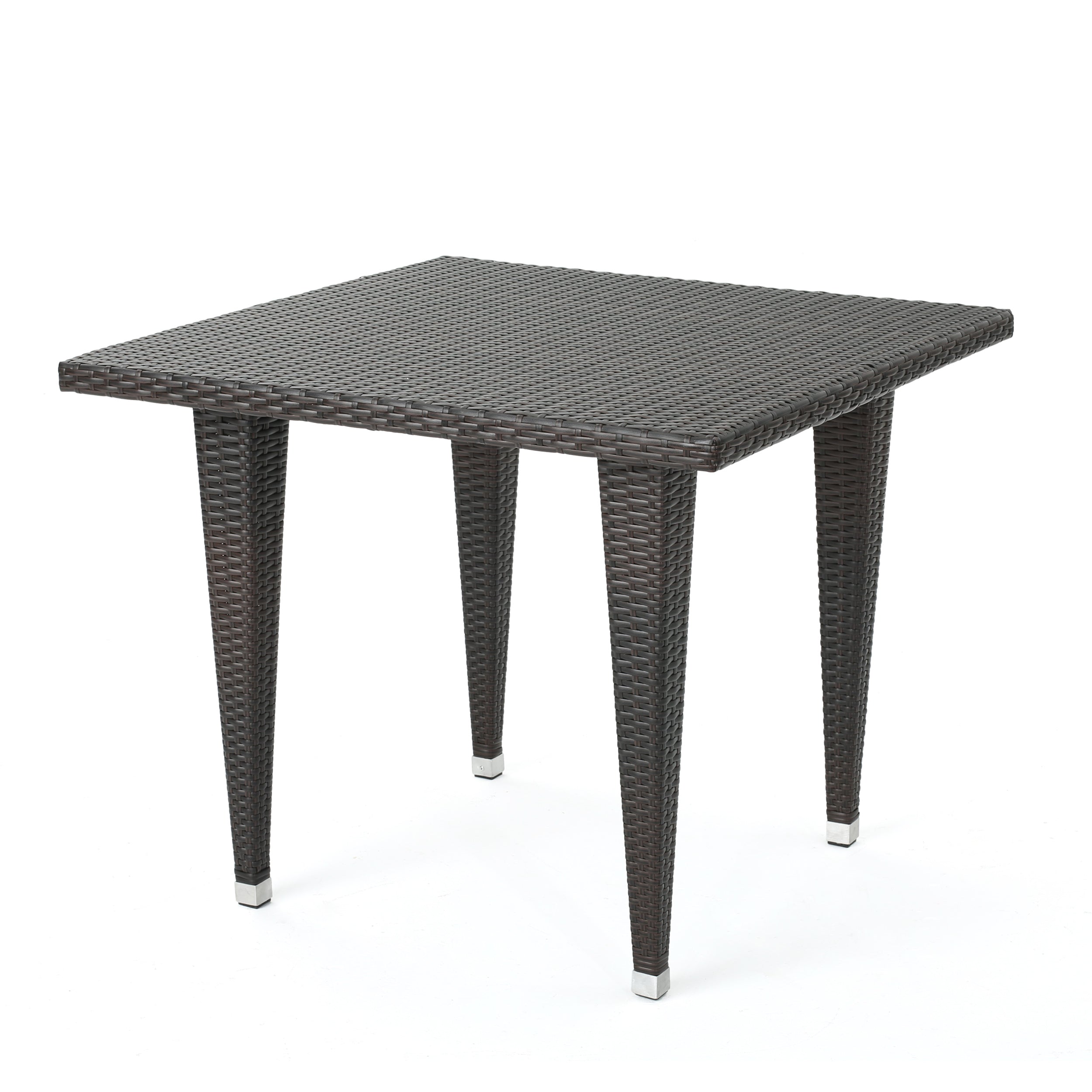 Wiren Contemporary Outdoor Brown Color PEWicker Square Table