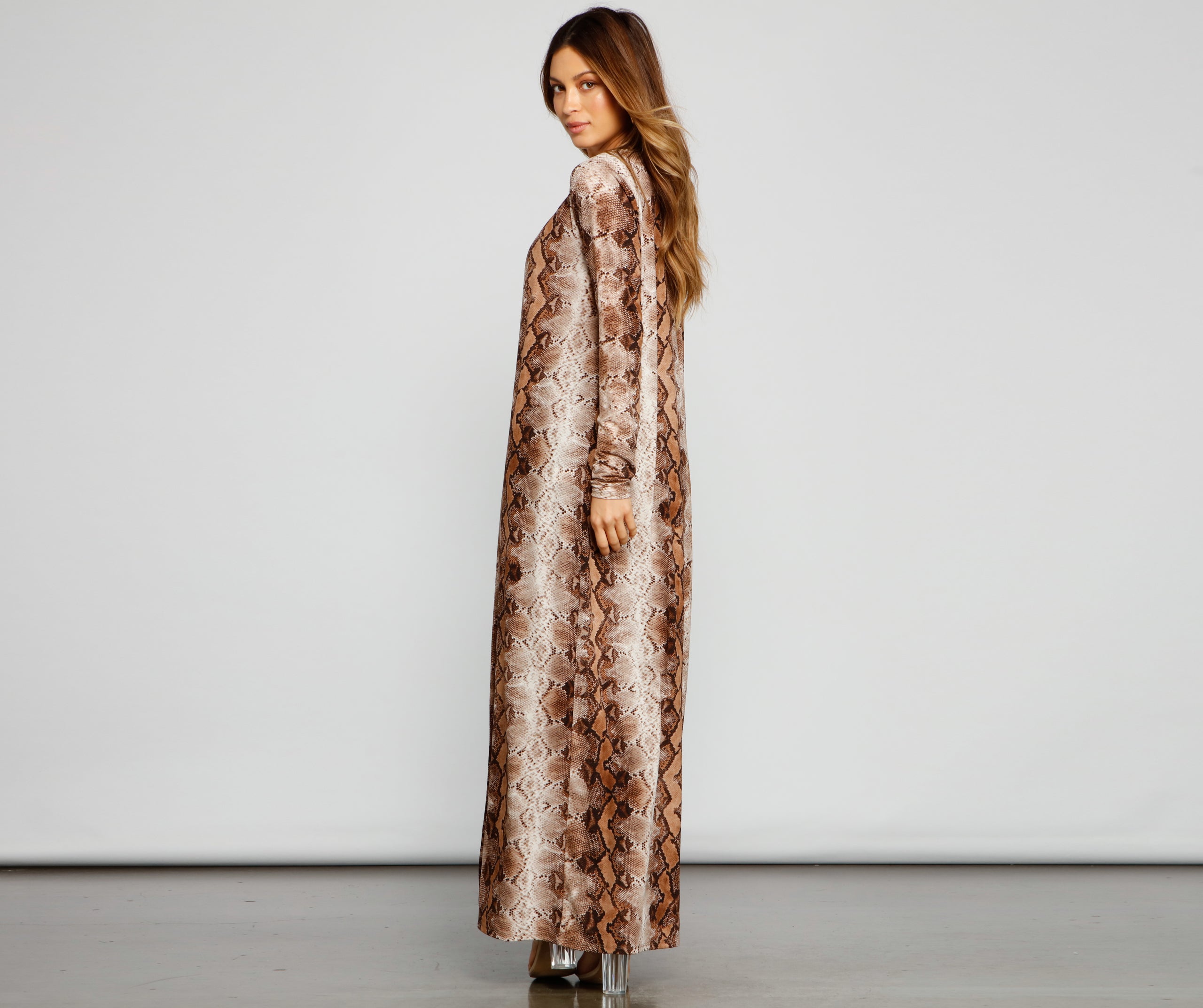 Stylish And Sassy Snake Knit Duster