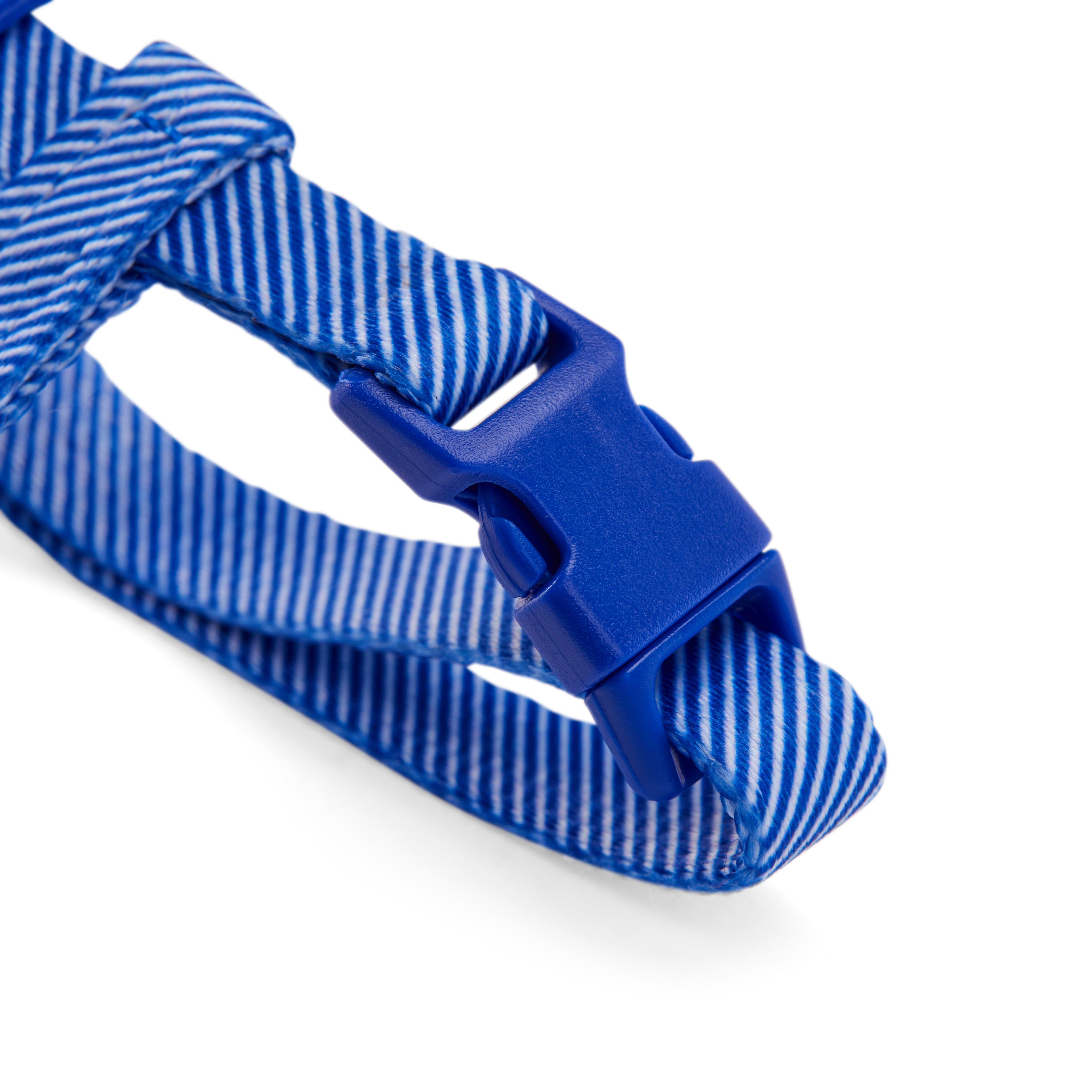 YOULY Blue Seersucker for Style Kitten Harness  Leash Set， Small