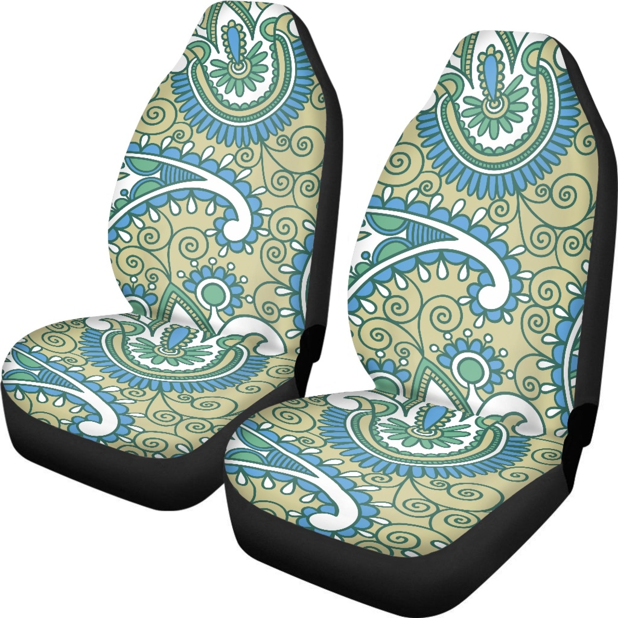 Bivenant Store Paisley Print Car Seat Covers Set Universal Fit Automotive Seat Covers Washable Car Seat Cover for SUV， Sedan and Van