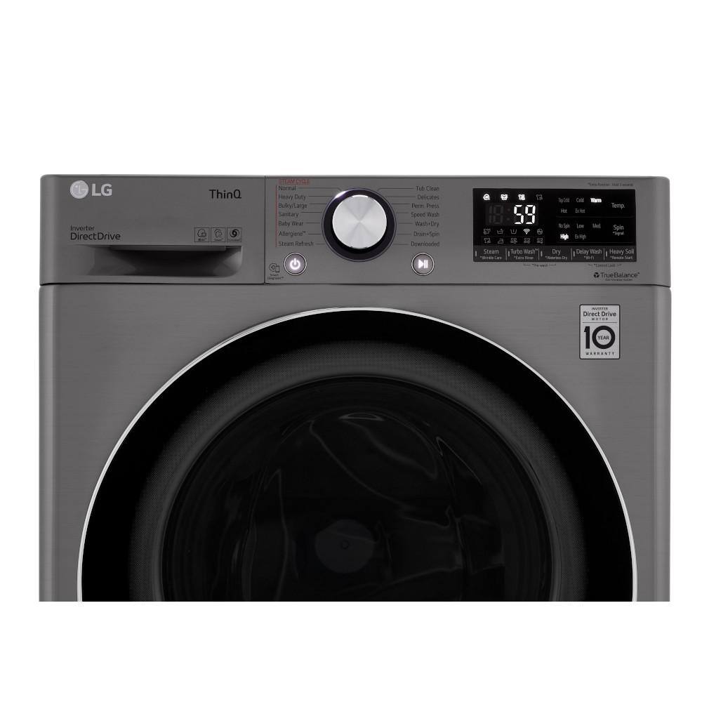 LG 24 in. W 2.4 cu. ft. All-in-One Compact Smart Front Load Washer  Ventless Dryer Combo with Steam in Graphite Steel WM3555HVA