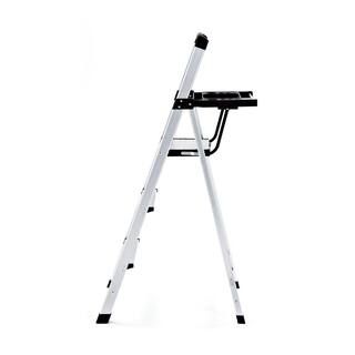 Rubbermaid 3-Step Aluminum Step Stool with Project Tray 250 lb. Load Capacity Type I Duty Rating RMA-3XST-COM