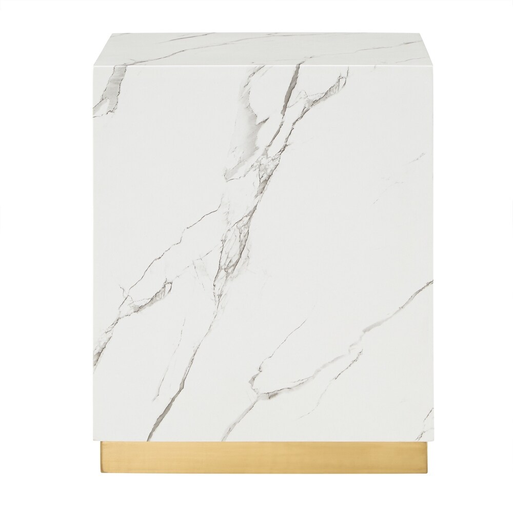 Darcy Faux Marble Square End Table by iNSPIRE Q Bold