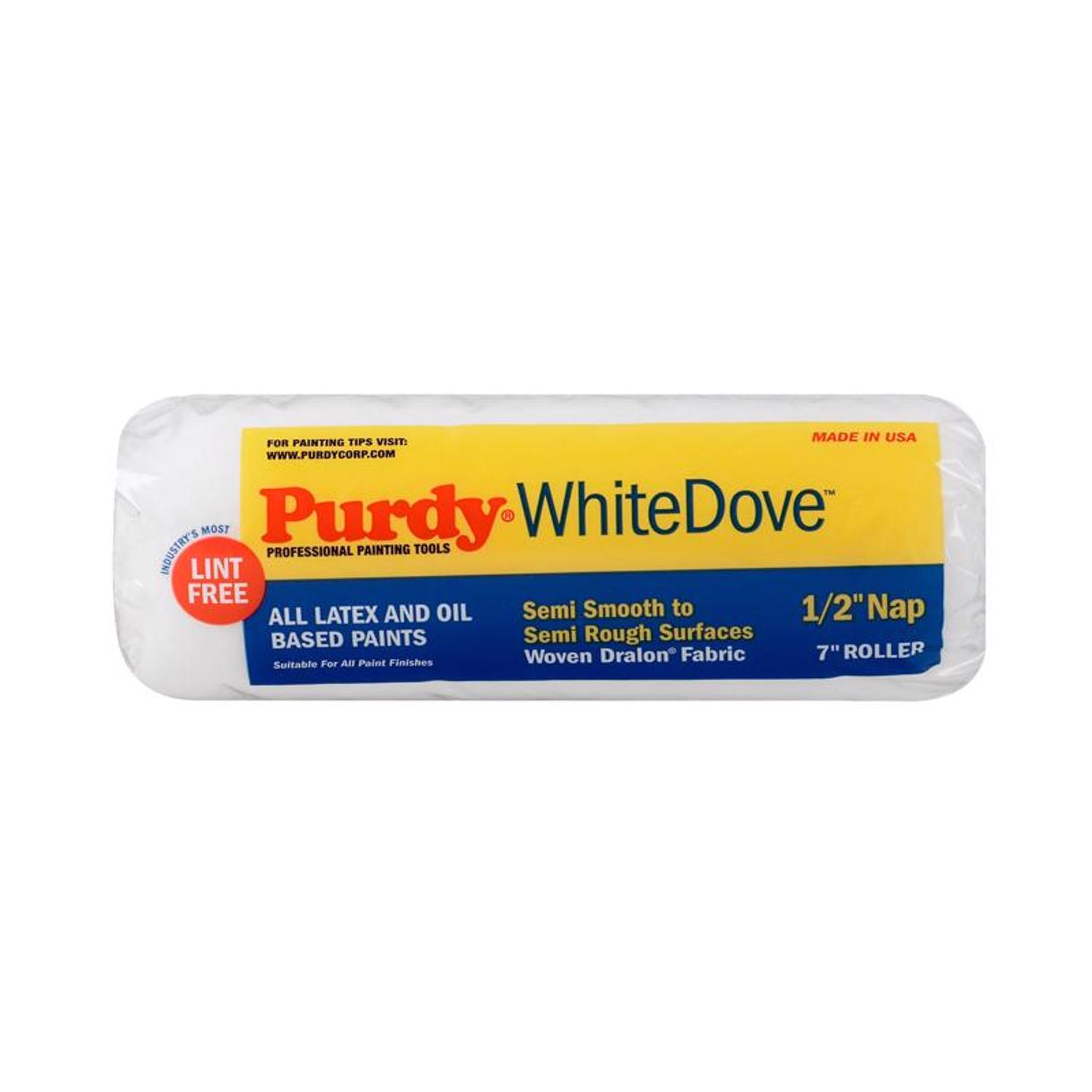 Purdy White Dove Woven Dralon Fabric 7 in. W X 1/2 in. Paint Roller Cover 1 pk