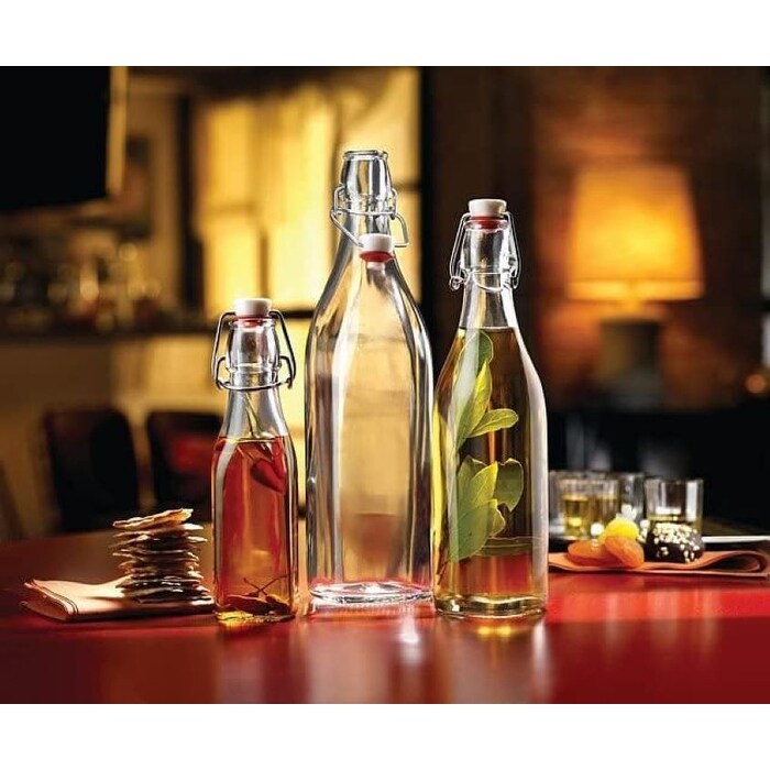 Bormioli Rocco Glass 8.5 Ounce Swing Top Bottle Set of 6   8.5 Oz Set of 6