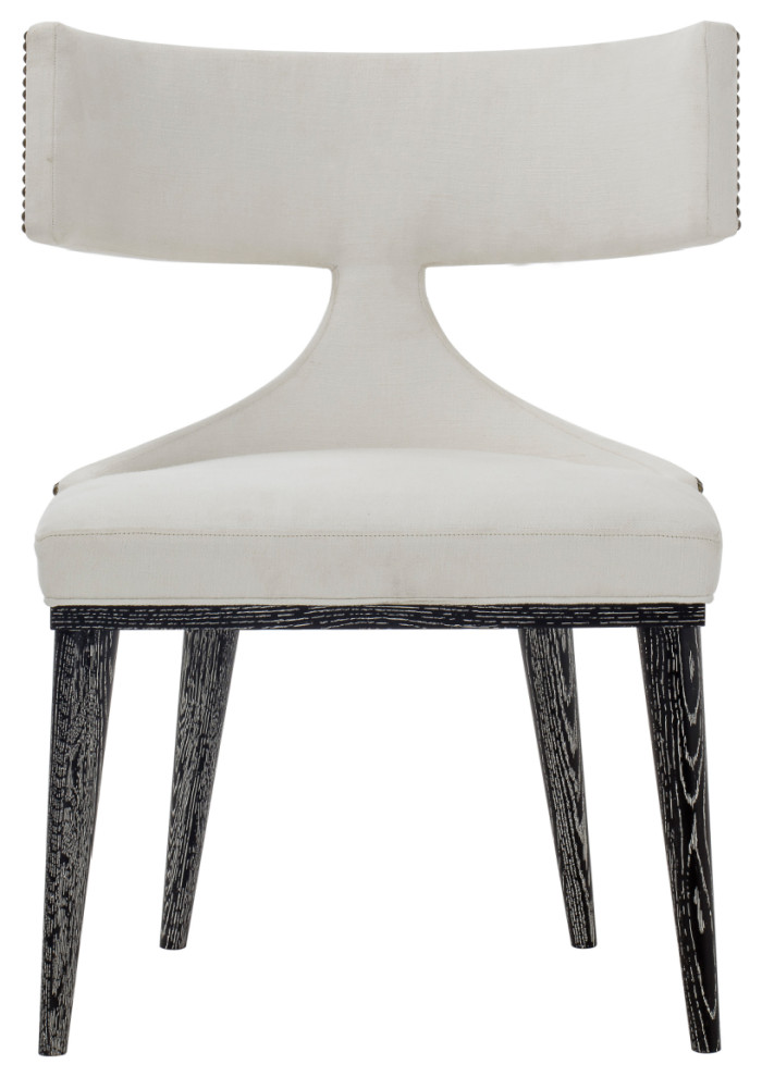 White Hourglass Studded Dining Chair  Andrew Martin Oscar   Transitional   Dining Chairs   by Oroa   Distinctive Furniture  Houzz