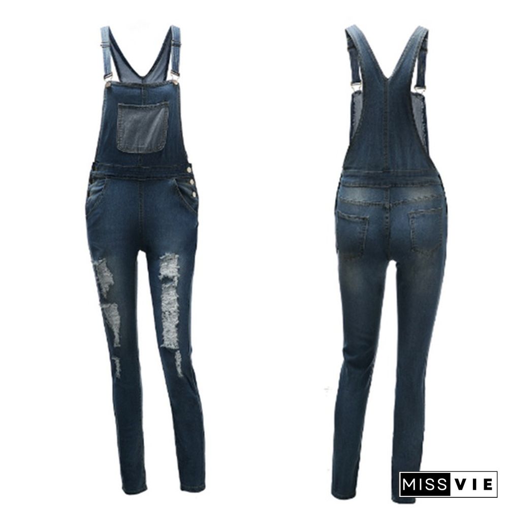 Spring Women Fashion Women Jeans Jumpsuit Long Pants Womens Rompers Sexy Plus Size Elastic