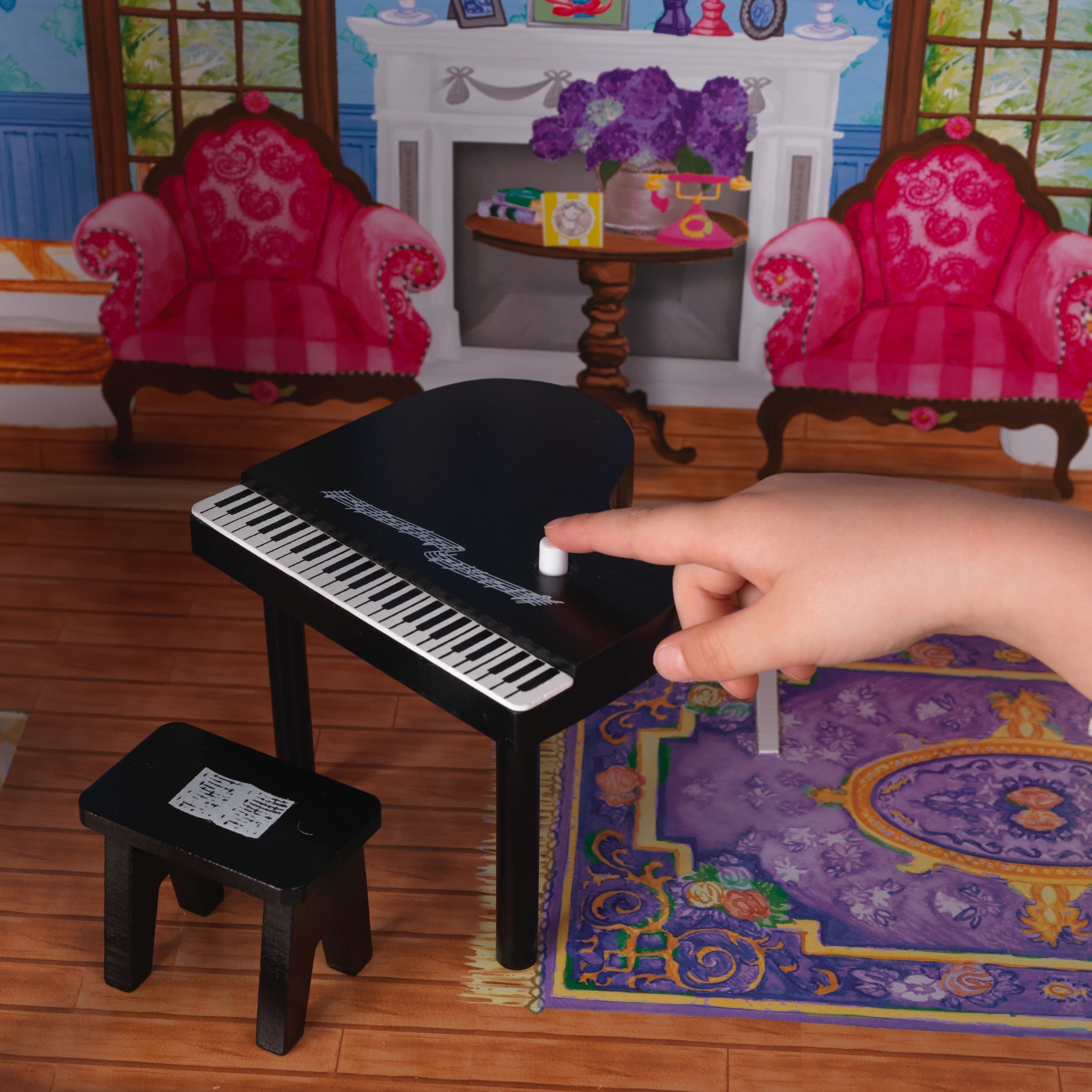 KidKraft My Dreamy Dollhouse with Lights and Sounds， Elevator and 14 Accessories
