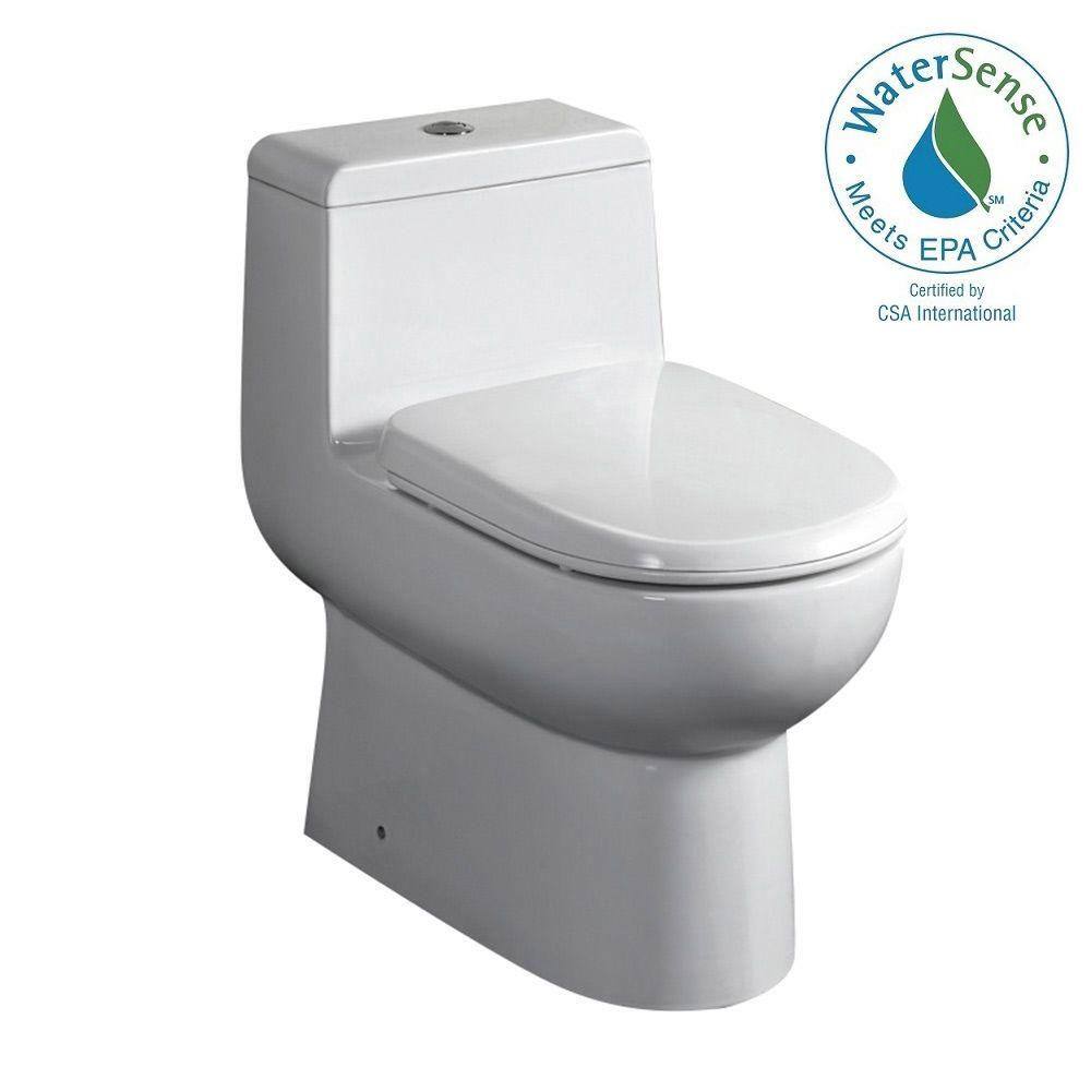 Fresca Antila 1-piece 0.8  1.6 GPF Dual Flush Elongated Toilet in White FTL2351