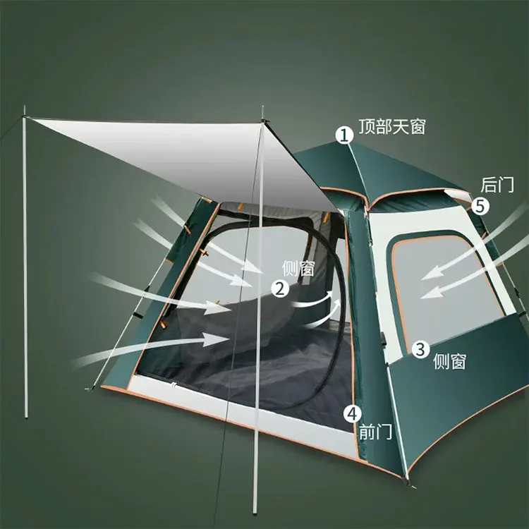 Upgrade 4 persons sun protection fully waterproof  custom logo outdoor car camping tent for sale