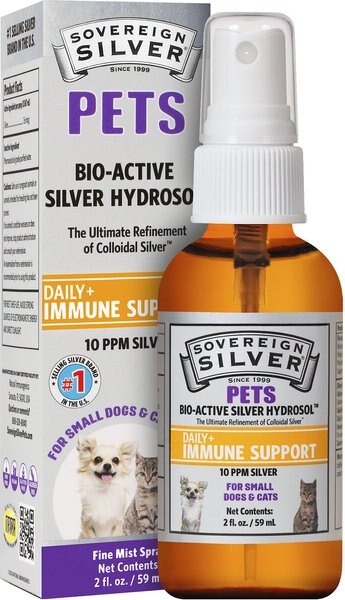 Sovereign Silver Pets Daily+ Immune Support Bio-Active Silver Hydrosol Small Dog and Cat Supplement