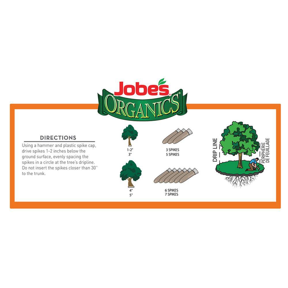 Jobe's Organics 1.76 lb. Organics Tree Shrub and Evergreen Fertilizer Spikes with Biozome OMRI Listed (8-Pack) 01210