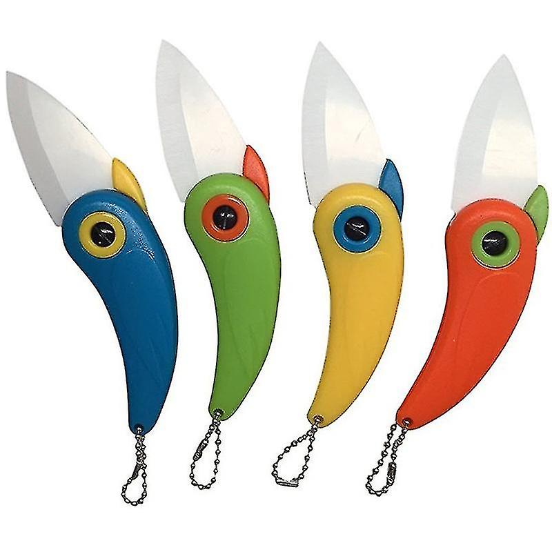 Set Of 4 Picnic Folding Knife With Ceramic Blade Multicolor