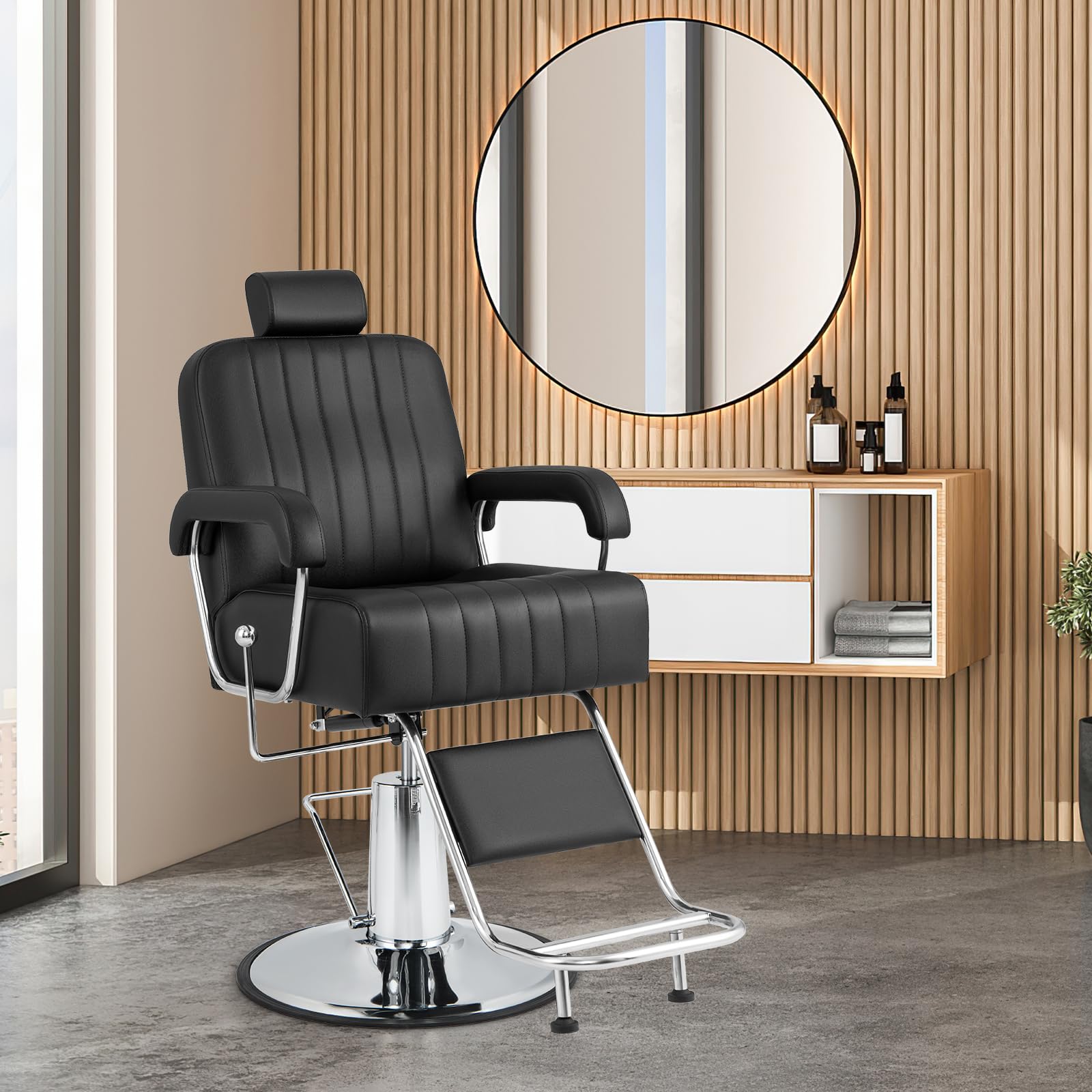 Giantex Reclining Barber Chair - Salon Chair for Hair Stylist