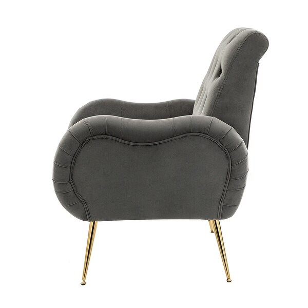 Calymne Modern Upholstered Armchair with Button-tufted Back by HULALA HOME