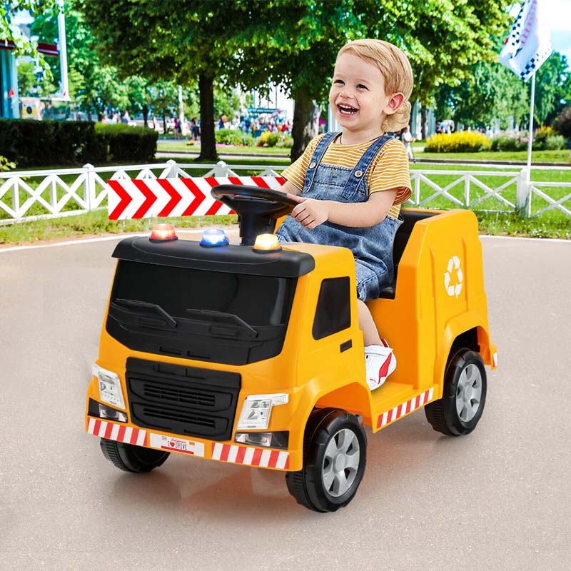 12V Kids Ride On Recycling Trash Truck Battery Powered RC Riding Toy Car with Recycling Accessories