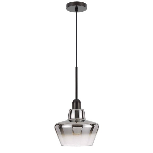 1 Light Metal Contemporary Pendant Matte Black Cal Lighting