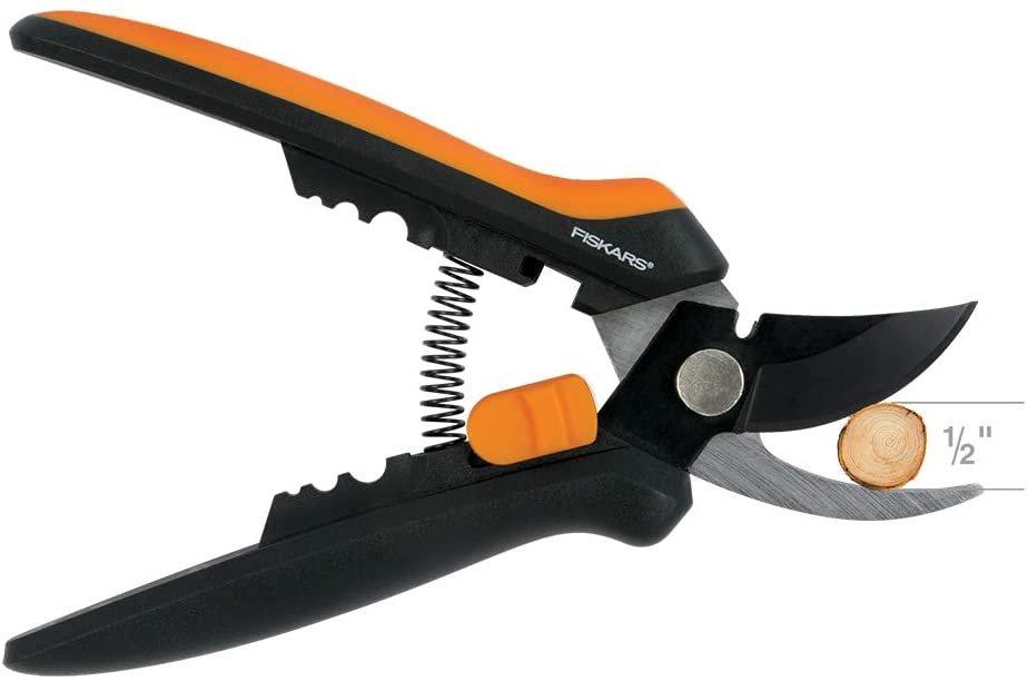 Fiskars 399261-1001 399261 Floral Pruner, Black/Orange