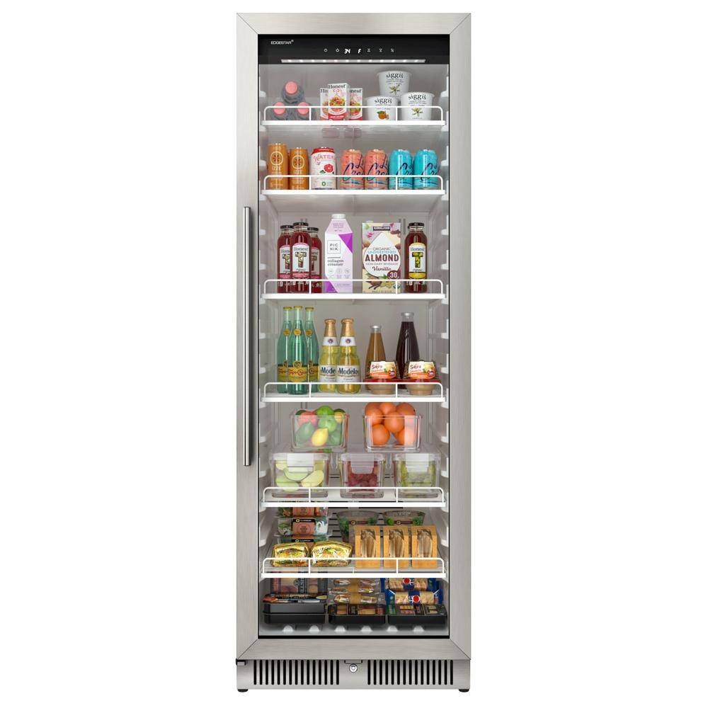 EdgeStar 24 Inch Wide 13.7 Cu. Ft. Commercial Beverage Merchandiser With Temperature Alarm and Reversible Door VBM131SS